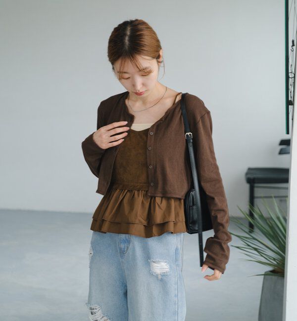  「スウェードペプラムビスチェ」|キャミソール|