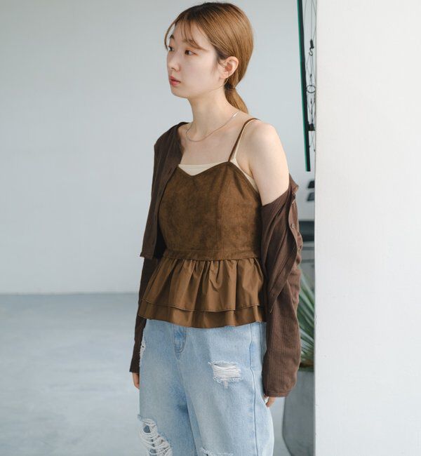  「スウェードペプラムビスチェ」|キャミソール|