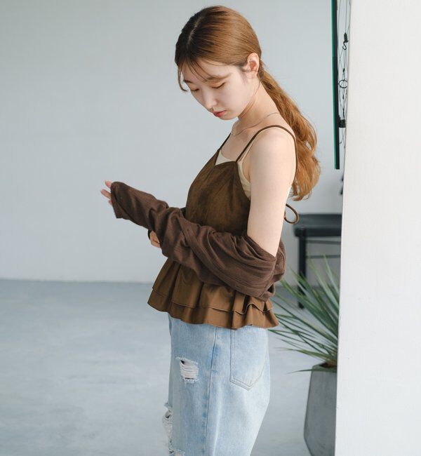  「スウェードペプラムビスチェ」|キャミソール|