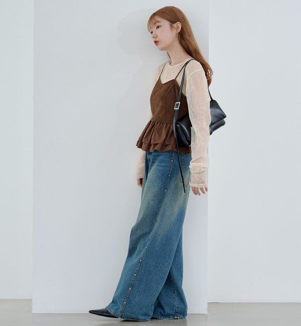  「スウェードペプラムビスチェ」|キャミソール|