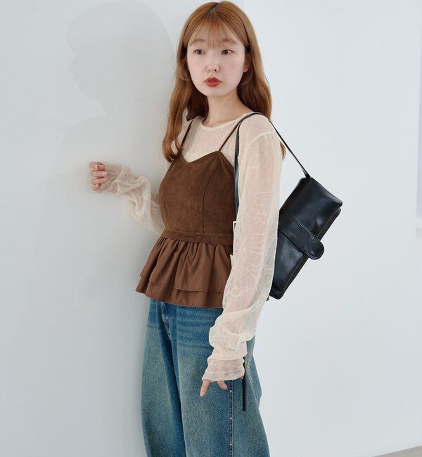  「スウェードペプラムビスチェ」|キャミソール|