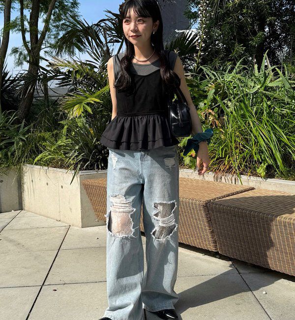  「スウェードペプラムビスチェ」|キャミソール|