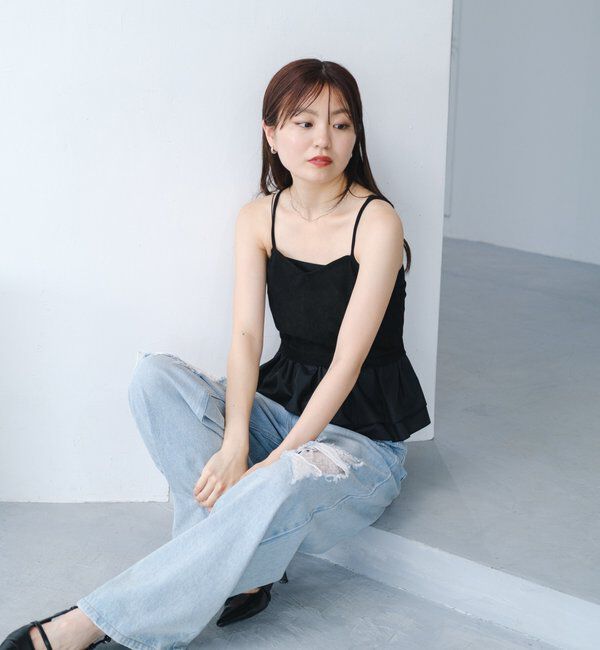  「スウェードペプラムビスチェ」|キャミソール|