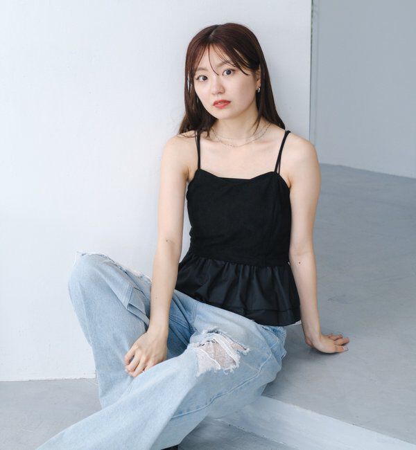  「スウェードペプラムビスチェ」|キャミソール|