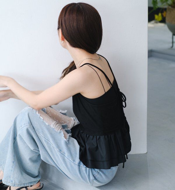  「スウェードペプラムビスチェ」|キャミソール|