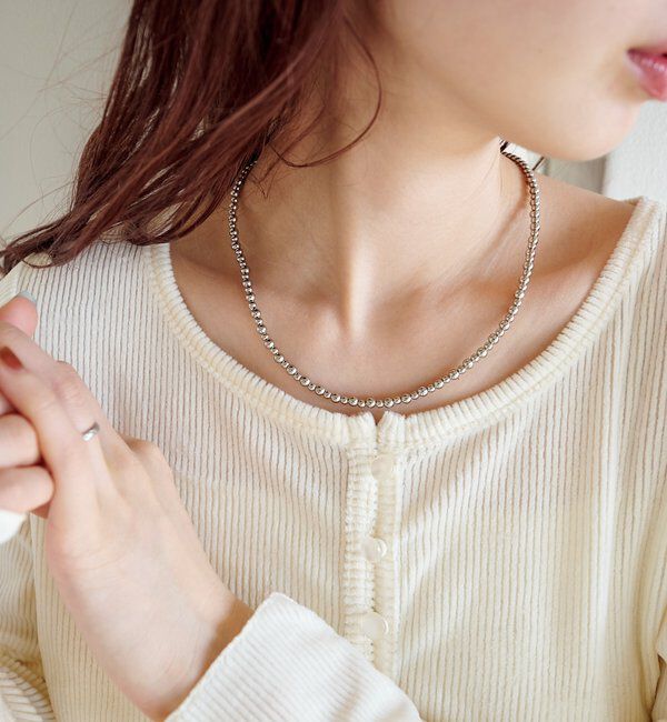  「【fiw.】メタルビーズネックレス」|ネックレス|
