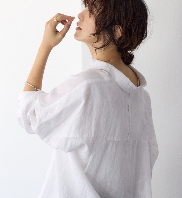  「予約【名品/サイズ展開あり】リネンワイドシャツ」|シャツ・ブラウス|