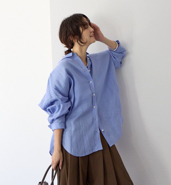  「予約【名品/サイズ展開あり】リネンワイドシャツ」|シャツ・ブラウス|