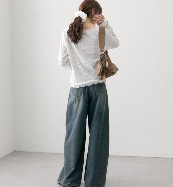  「ギャザーレースリブカーディガン」|Tシャツ・カットソー|