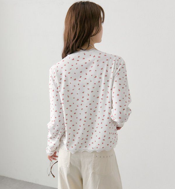  「ギャザーレースリブカーディガン」|Tシャツ・カットソー|