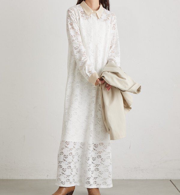  「襟付きレースワンピース」|ワンピース|