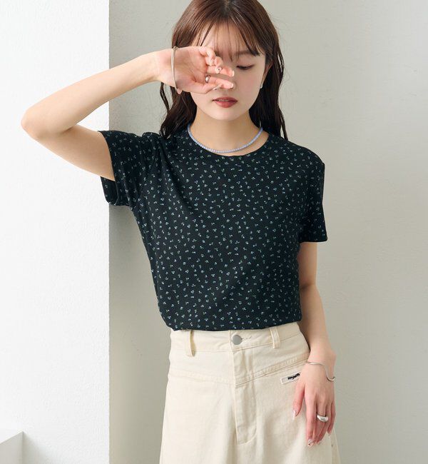  「クルーチビフラワーTシャツ」|Tシャツ・カットソー|
