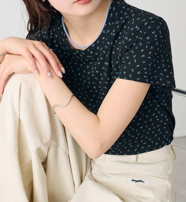  「クルーチビフラワーTシャツ」|Tシャツ・カットソー|