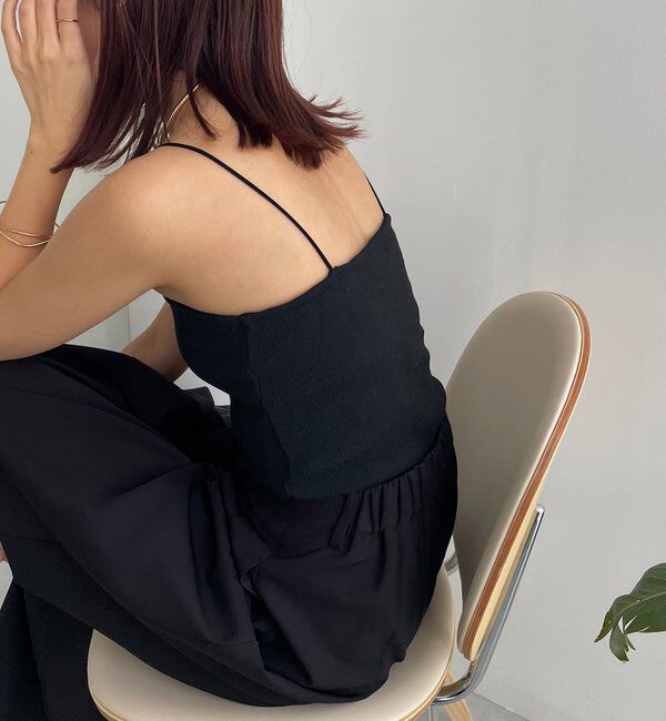  「【S・Mサイズ展開あり】1ストラップカップ付キャミ」|キャミソール|ブラック