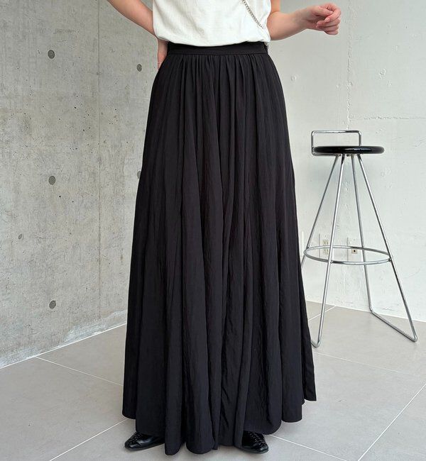  「【低身長サイズあり】ランダム切替フレアスカート」|スカート|ブラック