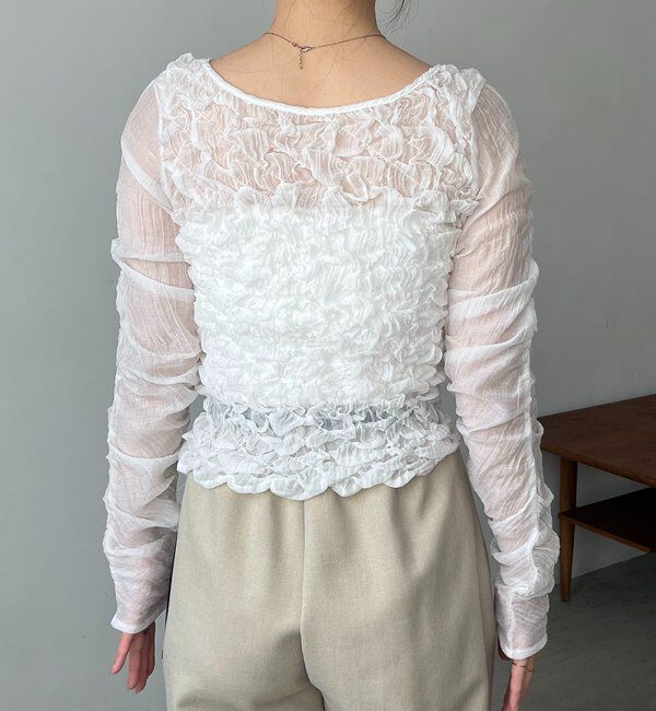  「【前後2WAY】シアーバブルブラウス」|シャツ・ブラウス|