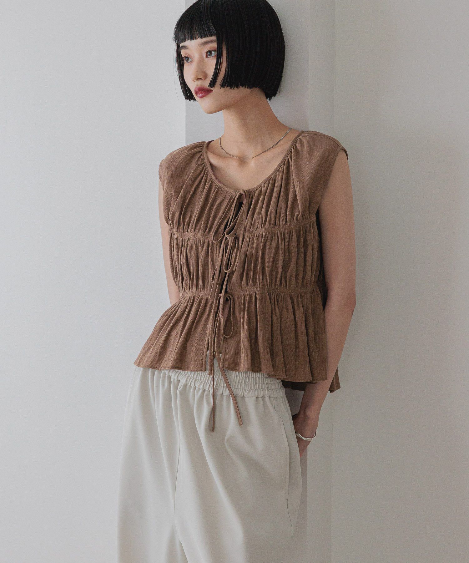 LOWRYS FARM「ヨウリュウシャーリングノースリーブ」|シャツ・ブラウス|BRN8