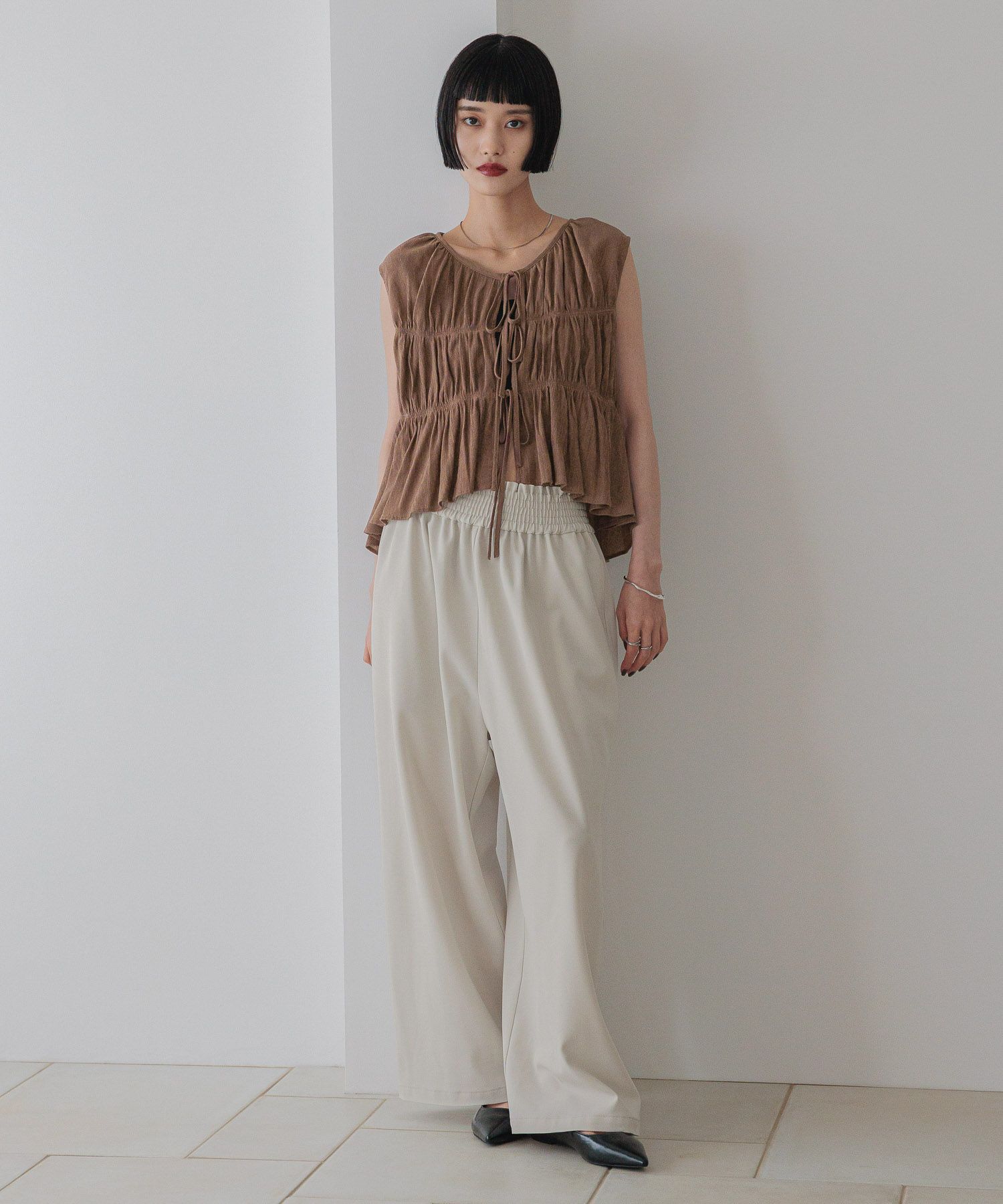 LOWRYS FARM「ヨウリュウシャーリングノースリーブ」|シャツ・ブラウス|