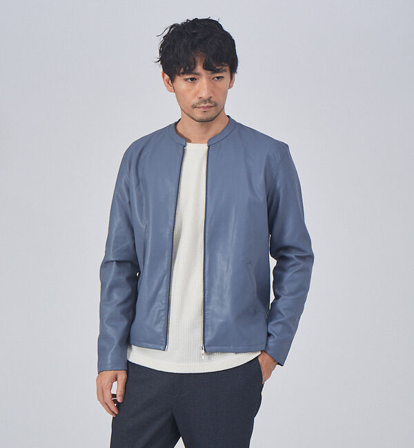 ABAHOUSE「【定番】ネオレザー シングル ライダース」|ライダースジャケット|