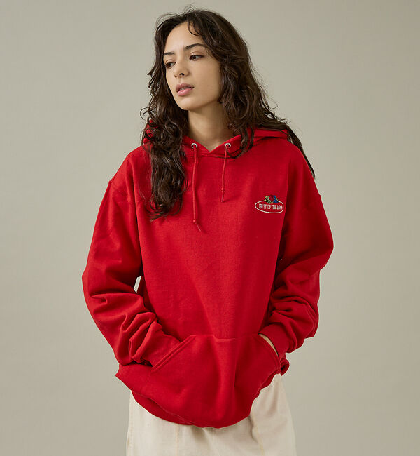 ABAHOUSE「【FRUIT OF THE LOOM】PRINT HOODIE1/ワンポイント/」|パーカー|レッド