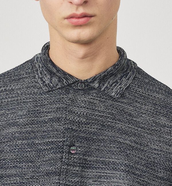 ABAHOUSE「ハニカムメッシュ ニットポロカーディガン / ニットシャツ」|カーディガン|