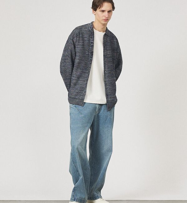 ABAHOUSE「ハニカムメッシュ ニットポロカーディガン / ニットシャツ」|カーディガン|