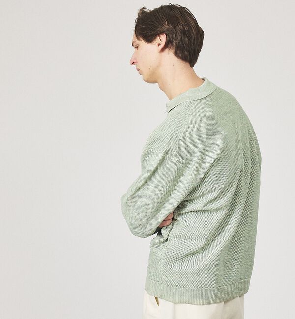 ABAHOUSE「ハニカムメッシュ ニットポロカーディガン / ニットシャツ」|カーディガン|