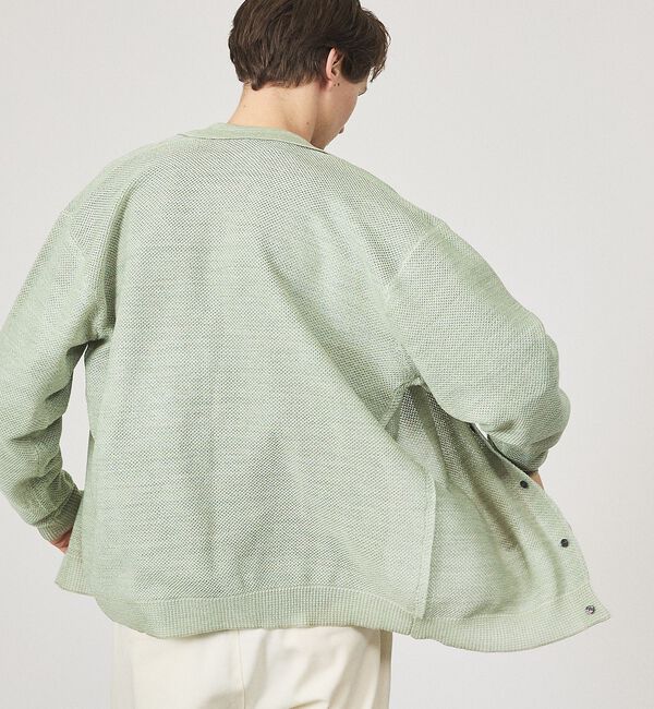 ABAHOUSE「ハニカムメッシュ ニットポロカーディガン / ニットシャツ」|カーディガン|