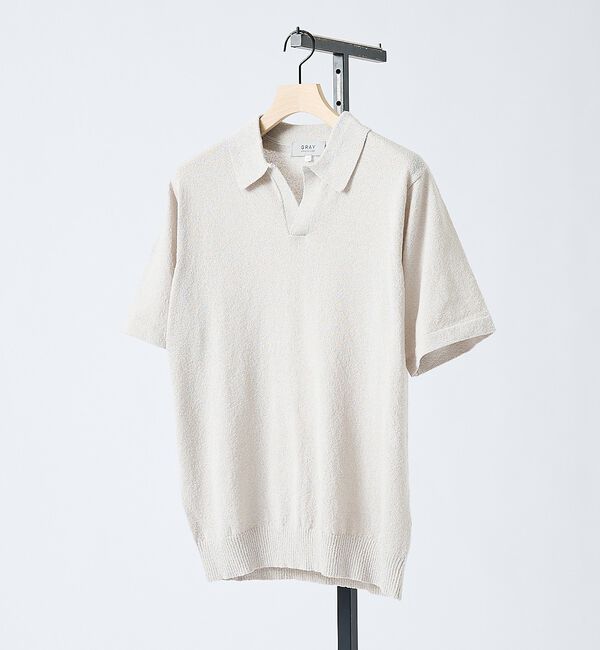 ABAHOUSE「ブークレー スキッパーポロ【予約】」|ポロシャツ|ライトグレー