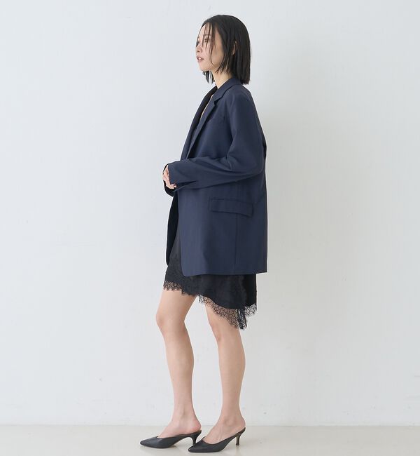 Rouge vif「【セットアップ対応】レースサテンアシンメトリーキャミソール」|キャミソール|