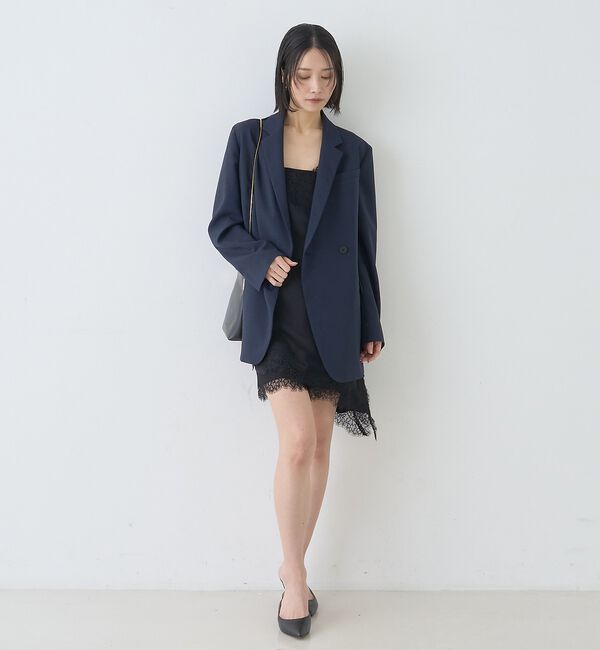 Rouge vif「【セットアップ対応】レースサテンアシンメトリーキャミソール」|キャミソール|