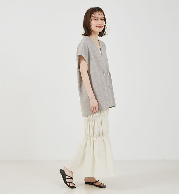 abahouse mavie「【セットアップ対応】ライトツィードフレンチジャケット」|ベスト・ジレ|
