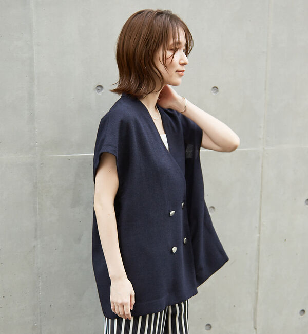 abahouse mavie「【セットアップ対応】ライトツィードフレンチジャケット」|ベスト・ジレ|