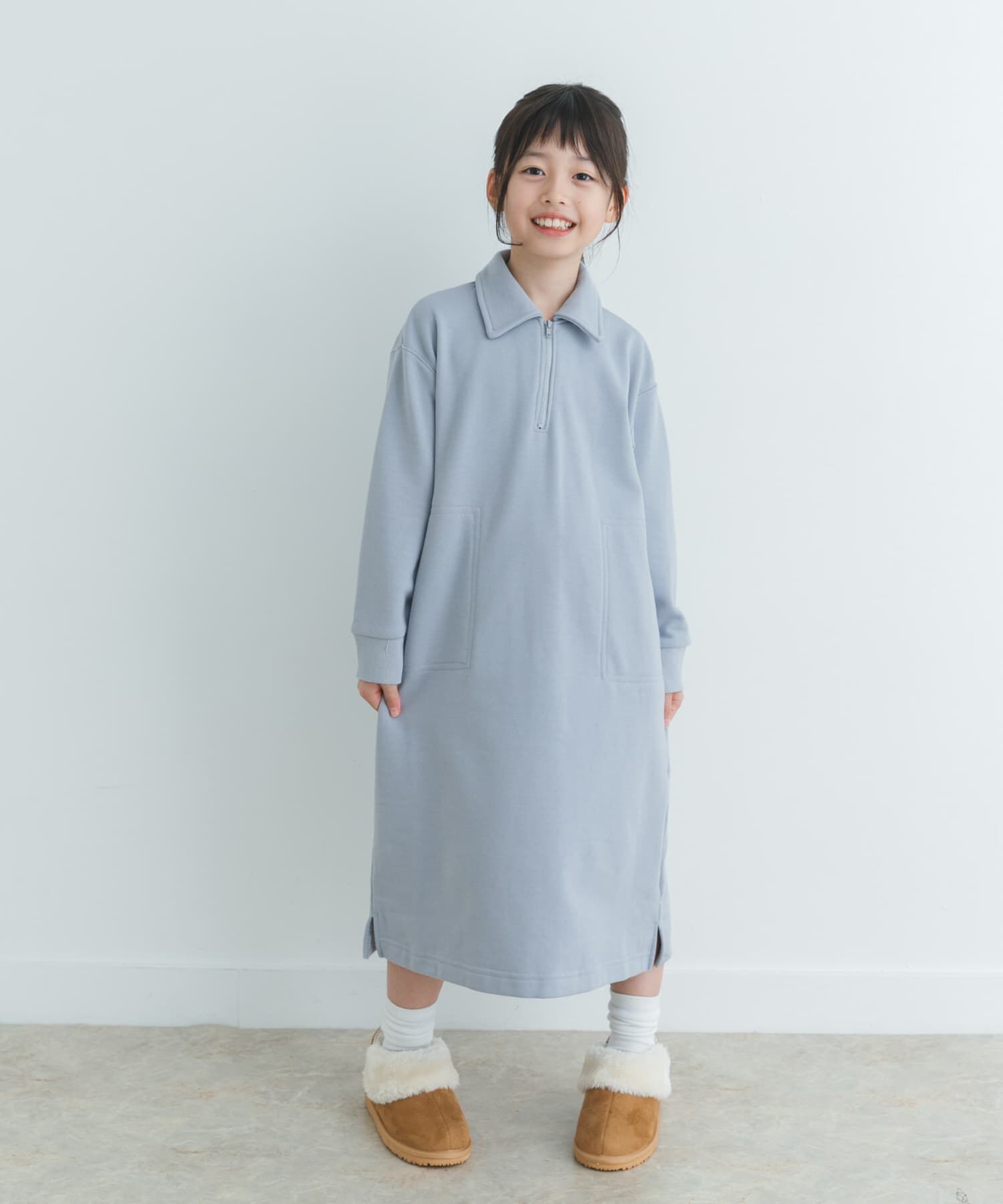 URBAN RESEARCH DOORS「『WEB/一部店舗限定サイズ』裏毛ハーフジップワンピース(KIDS)」|ワンピース|