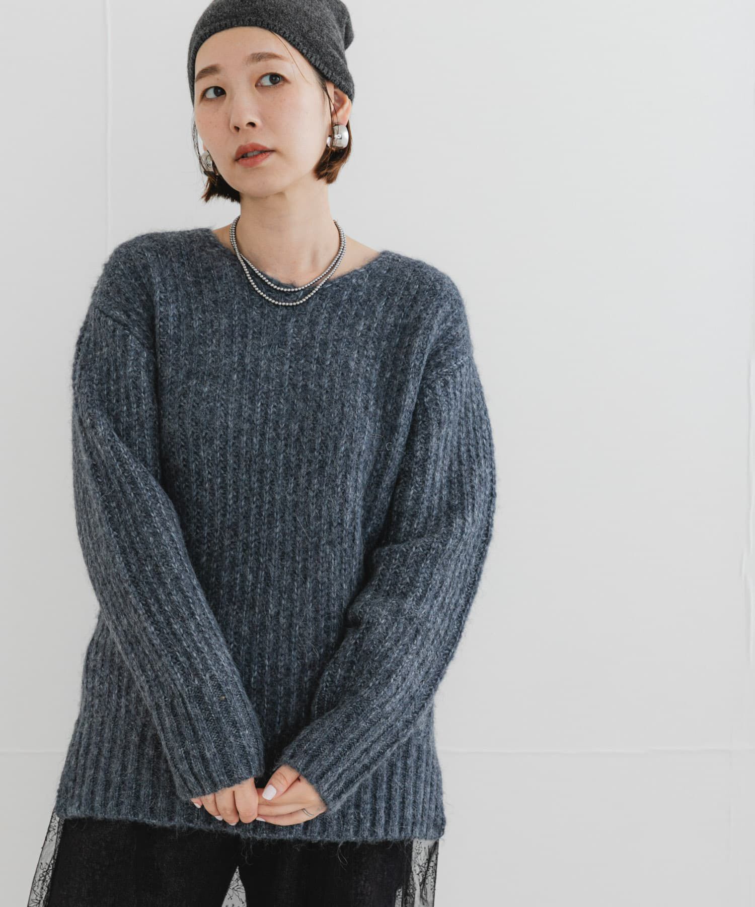 URBAN RESEARCH ROSSO「F by ROSSO　ミックス糸Vネックニット」|ニット・セーター|