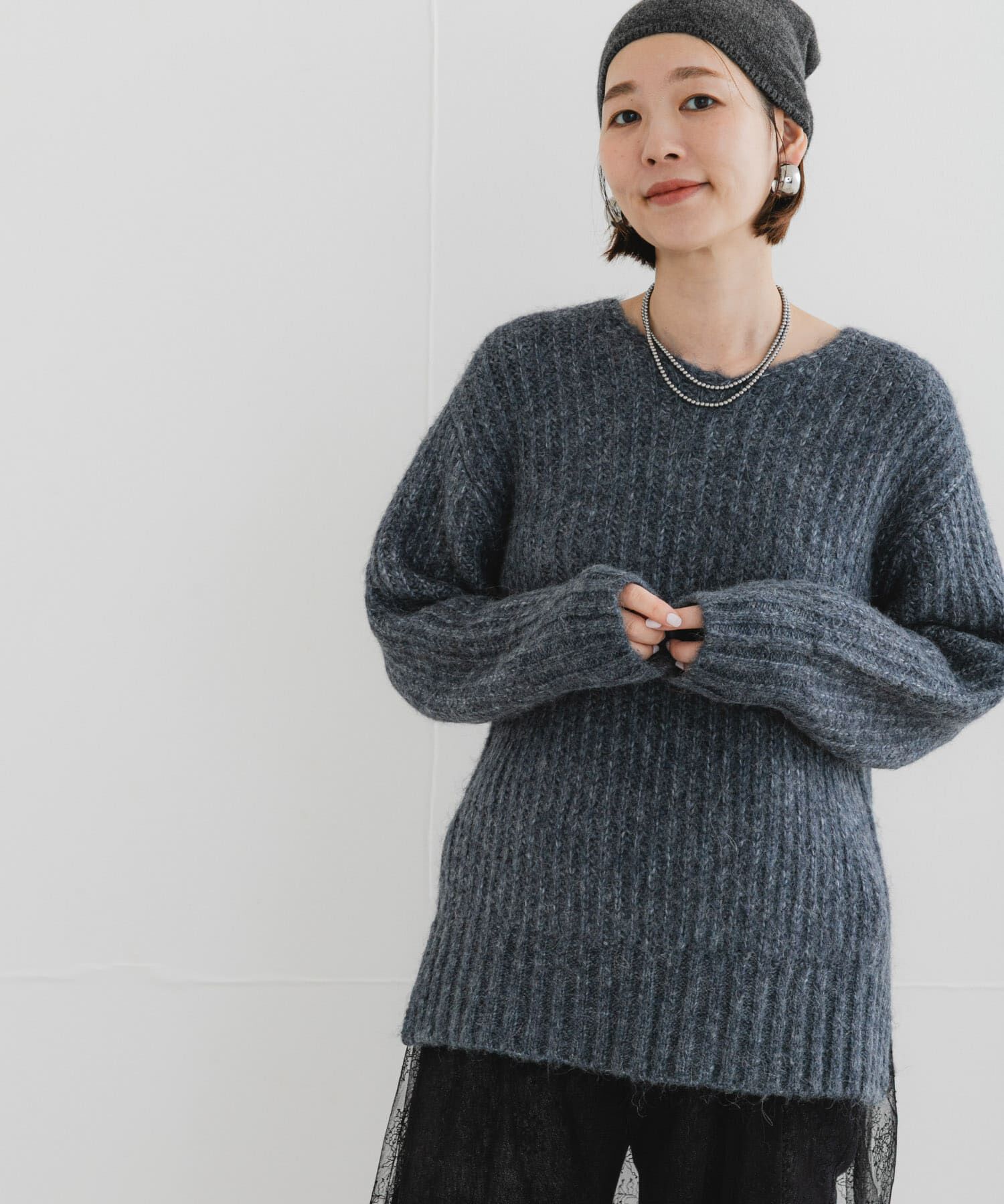 URBAN RESEARCH ROSSO「F by ROSSO　ミックス糸Vネックニット」|ニット・セーター|