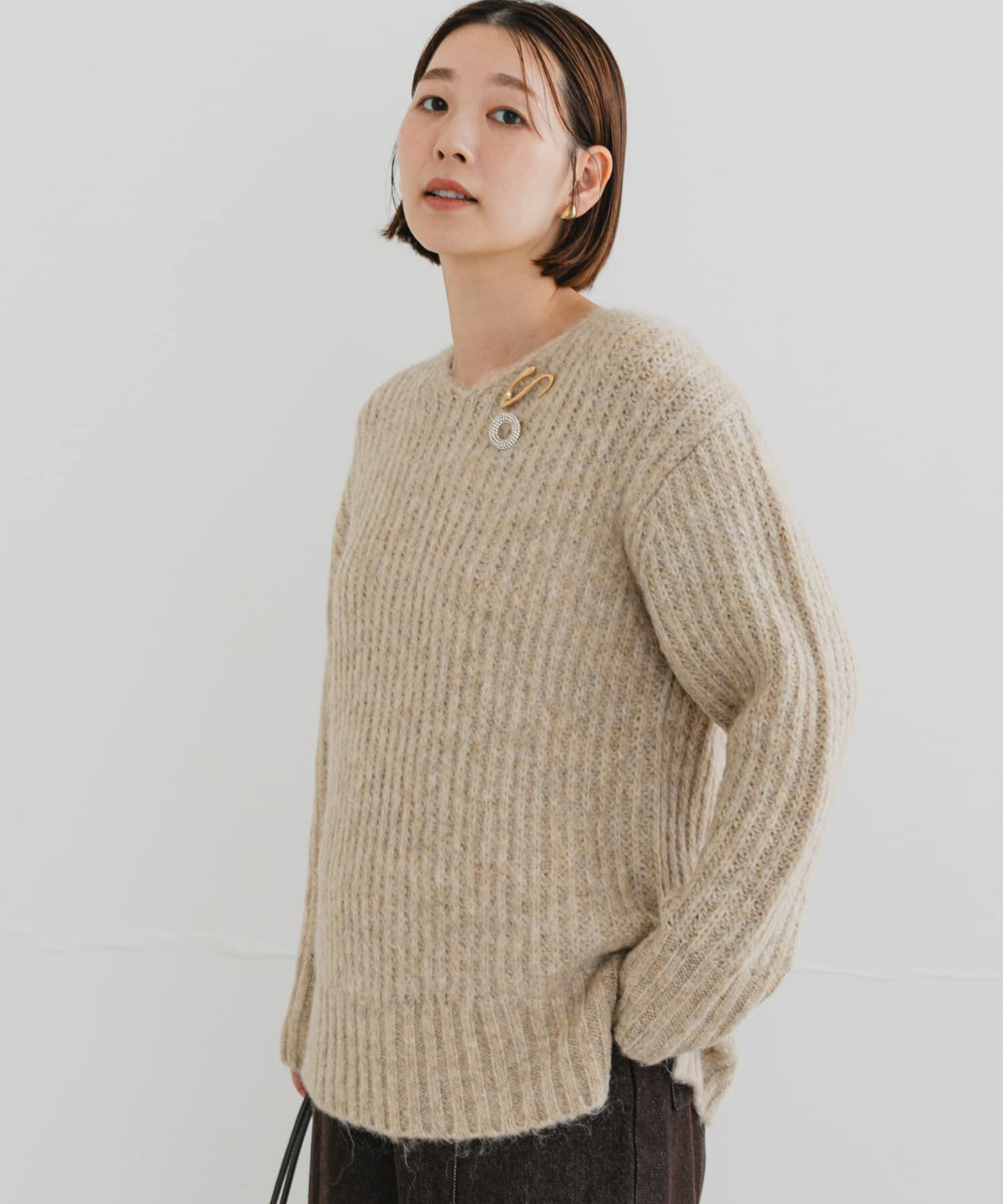 URBAN RESEARCH ROSSO「F by ROSSO　ミックス糸Vネックニット」|ニット・セーター|