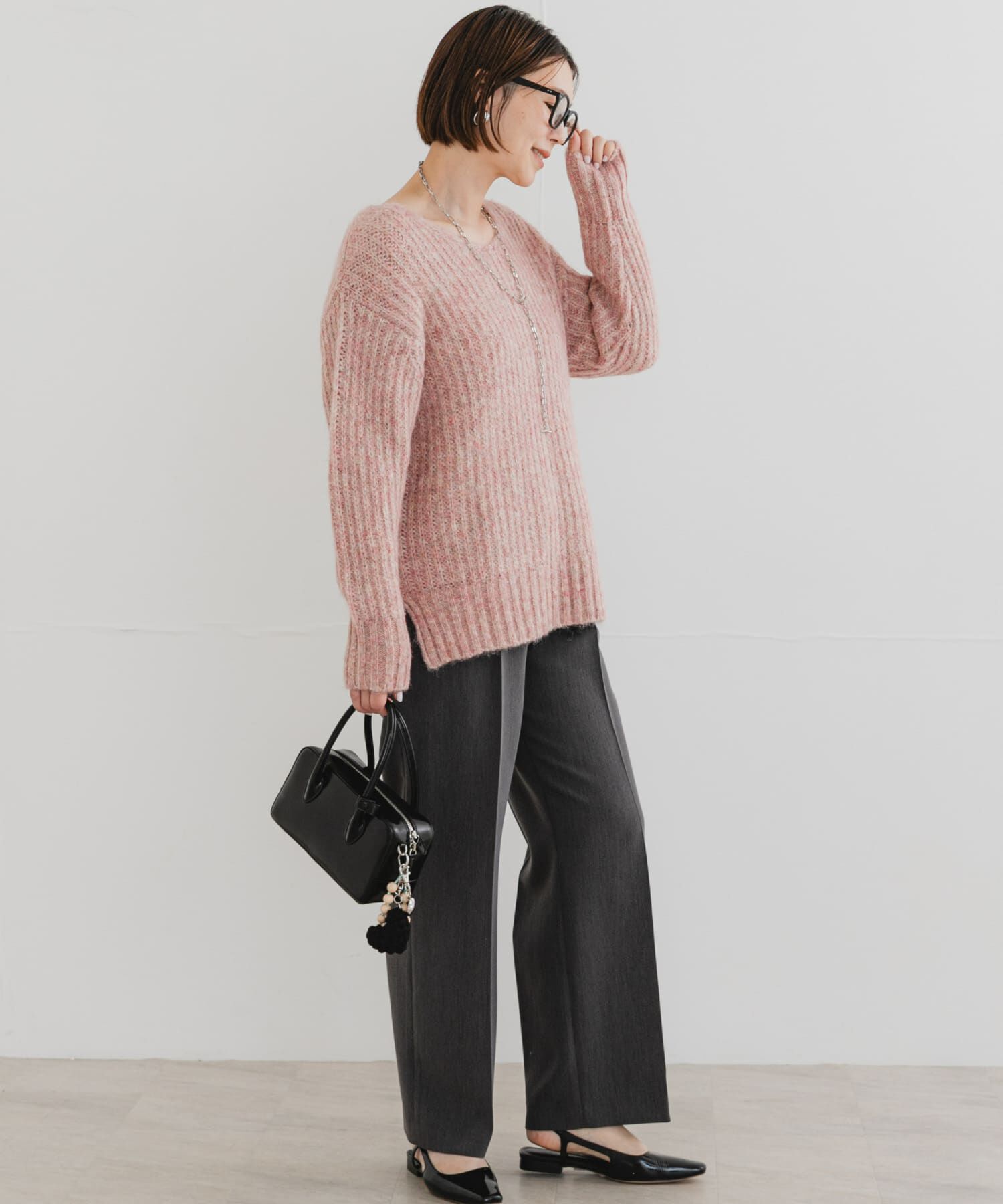 URBAN RESEARCH ROSSO「F by ROSSO　ミックス糸Vネックニット」|ニット・セーター|