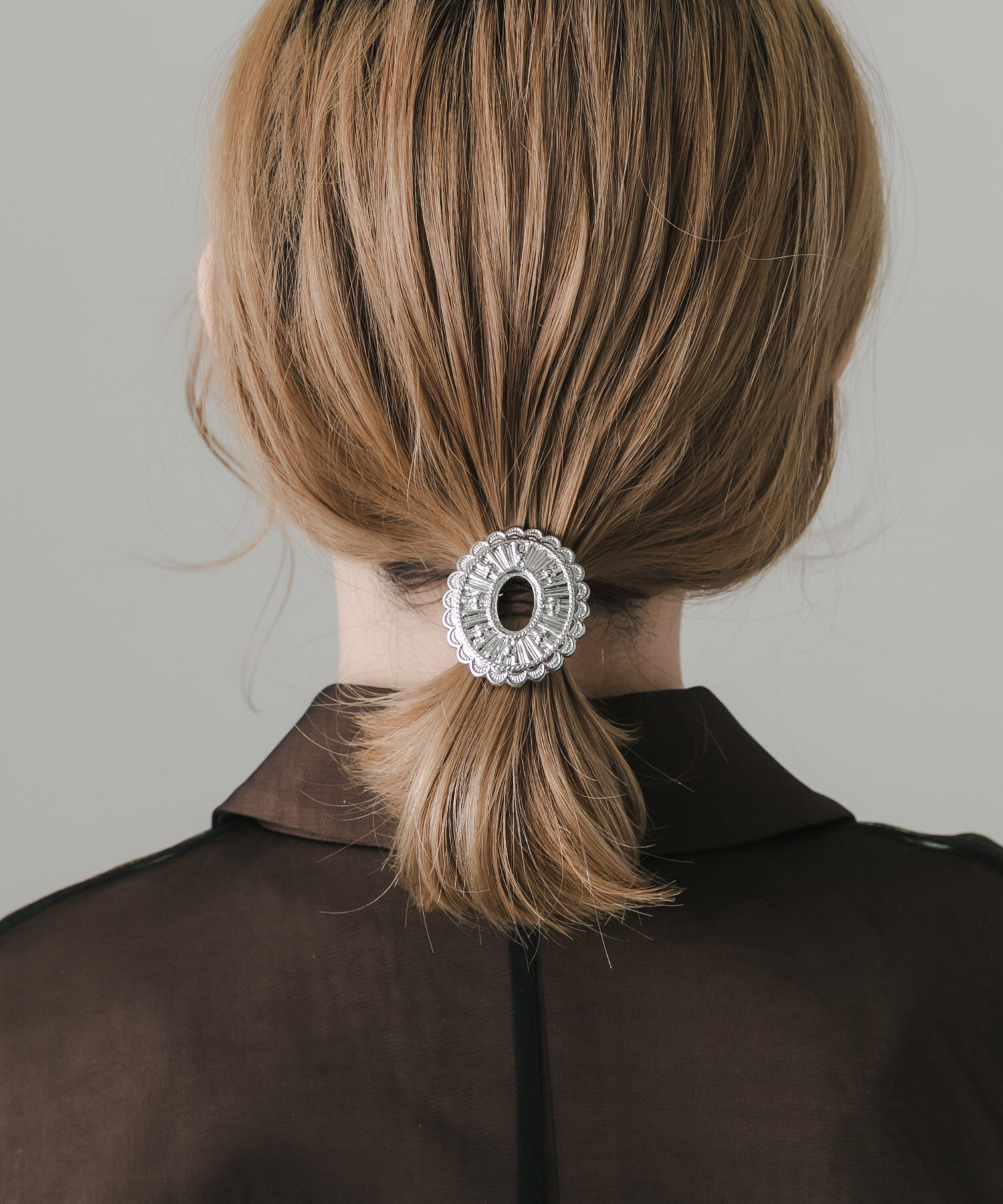 SMELLY「オーバルコンチョヘアカフ」|ヘアゴム・シュシュ|シルバー