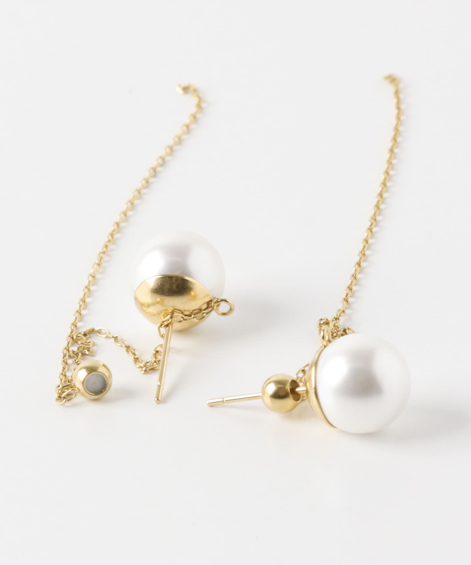 SMELLY「ステンレスパールチェーンピアス」|ピアス|