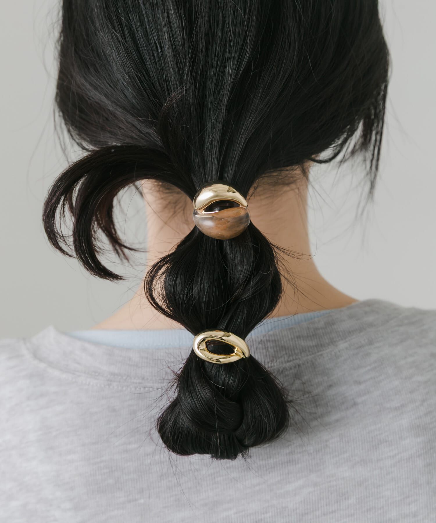 SMELLY「ニュアンスメタルカーブ2セットヘアカフ」|その他|ブラウン系その他