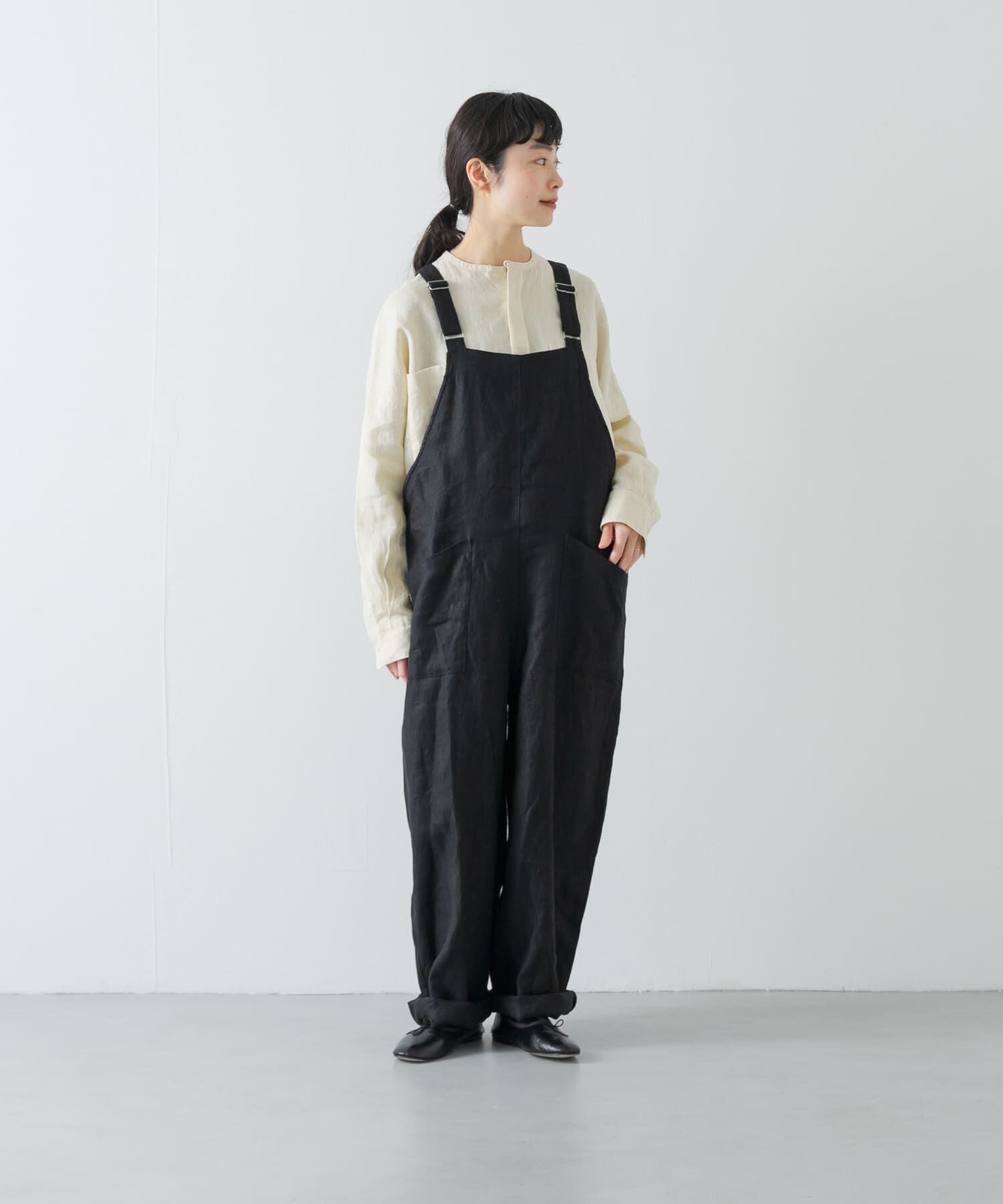 かぐれ「リネンバッククロスサロペット」|スカート|