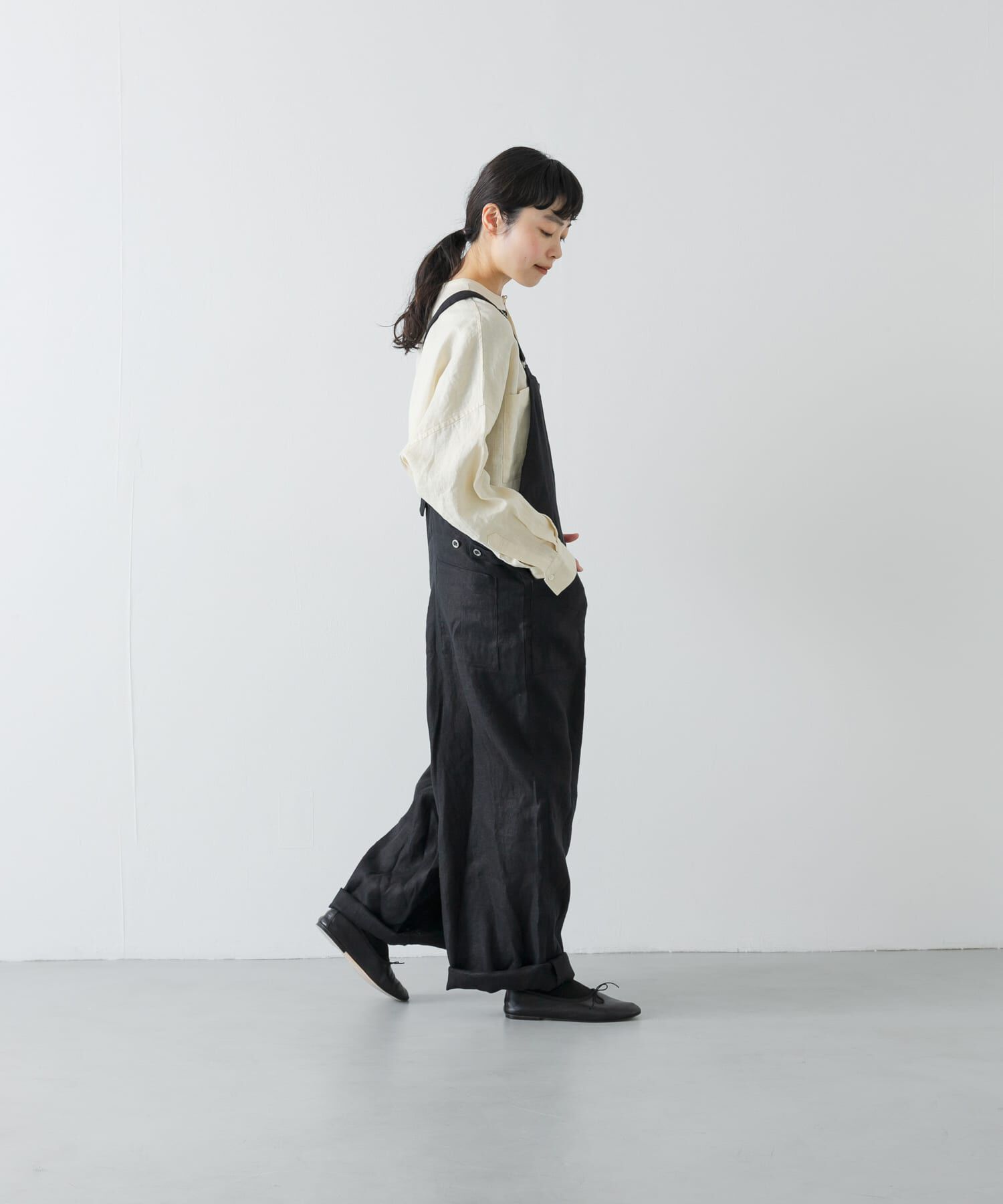 かぐれ「リネンバッククロスサロペット」|スカート|