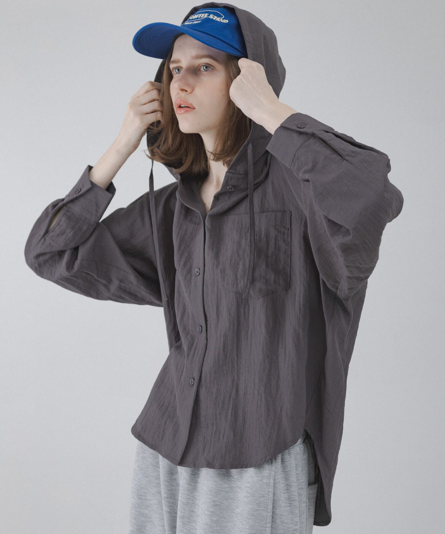Sonny Label 「フーディアソートシャツ」|シャツ・ブラウス|チャコールグレー