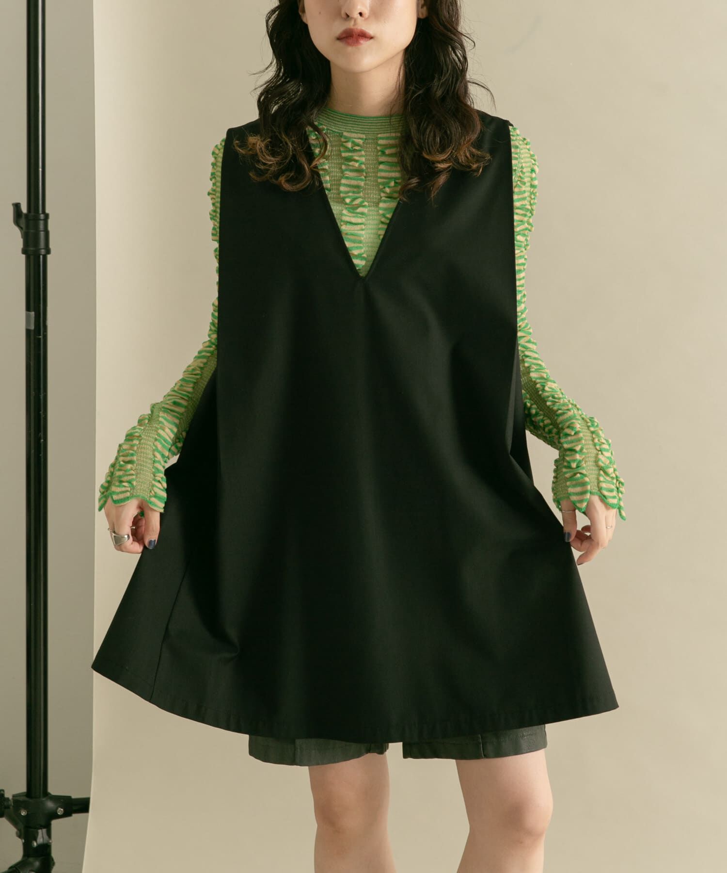  「ショルダータックミニワンピース」|ワンピース|