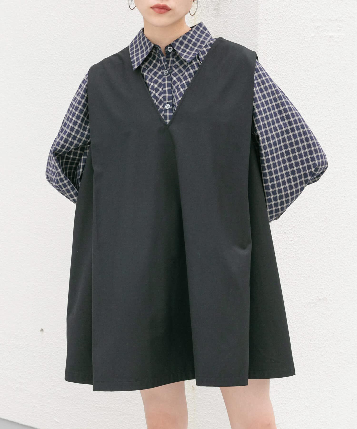  「ショルダータックミニワンピース」|ワンピース|