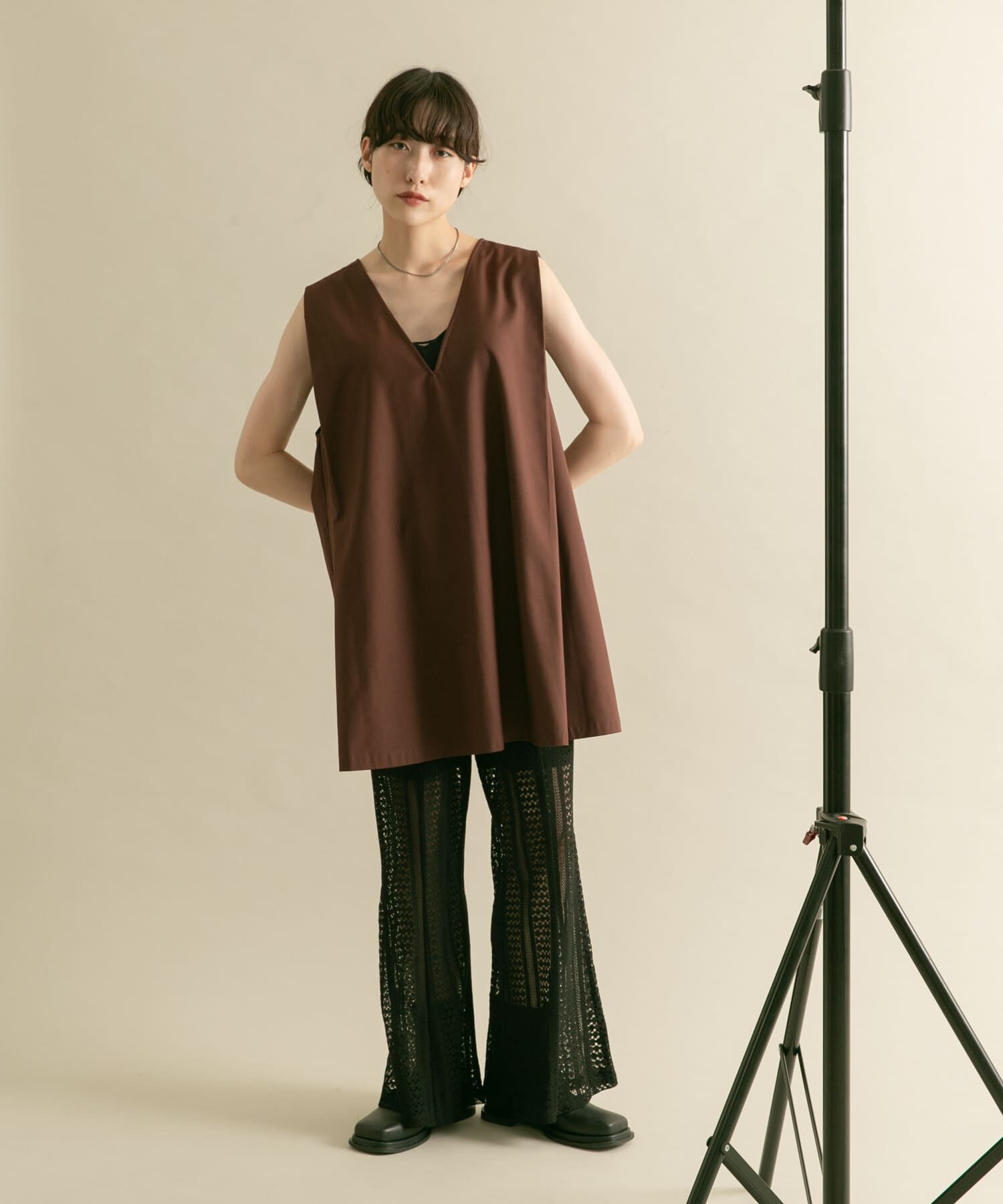  「ショルダータックミニワンピース」|ワンピース|