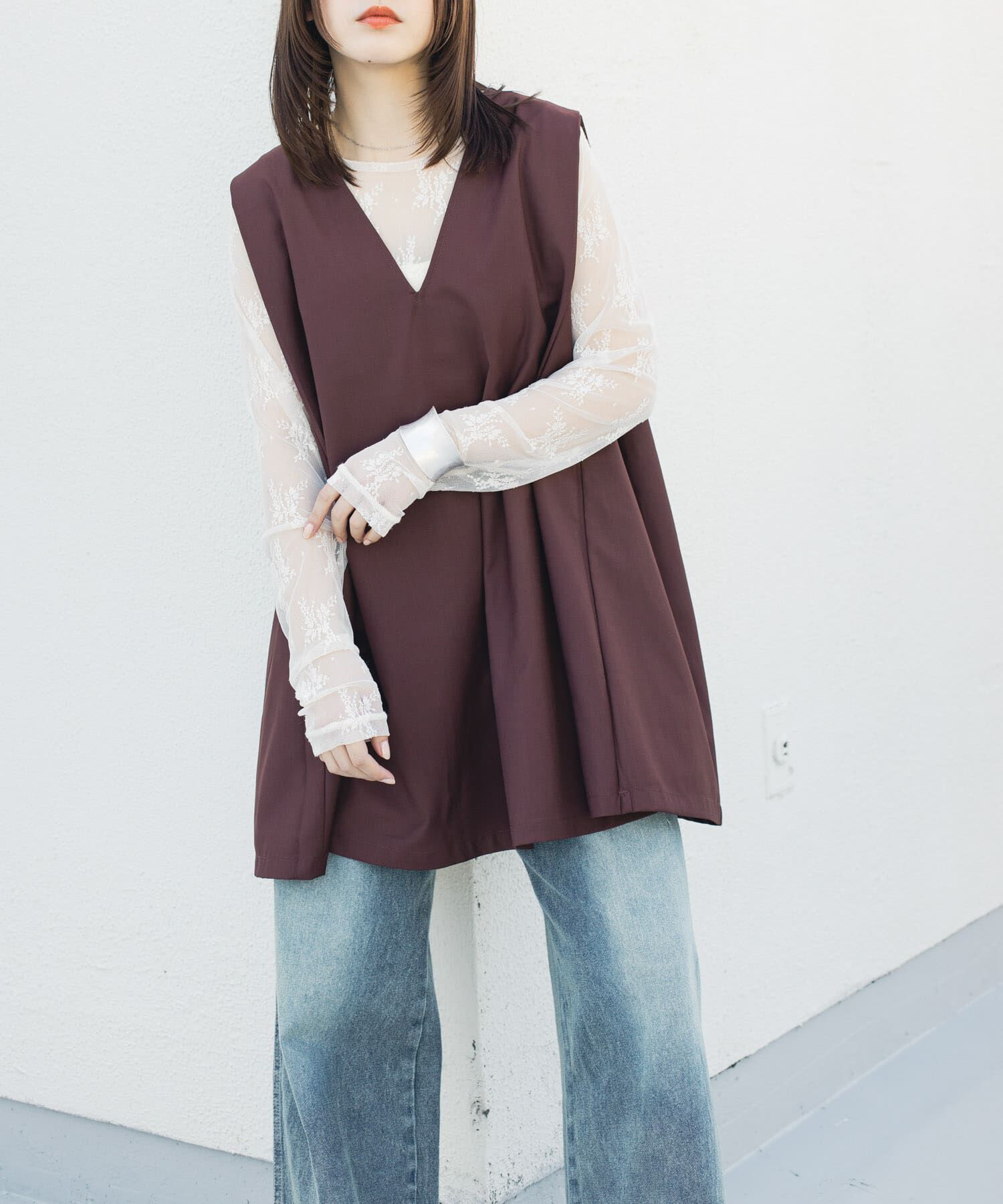  「ショルダータックミニワンピース」|ワンピース|