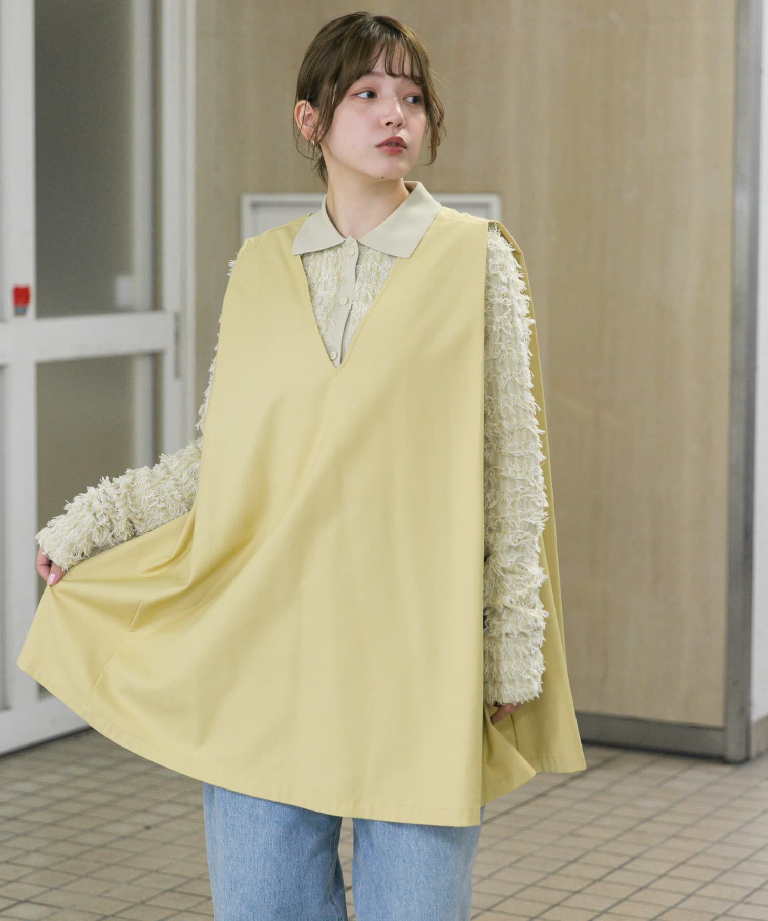  「ショルダータックミニワンピース」|ワンピース|