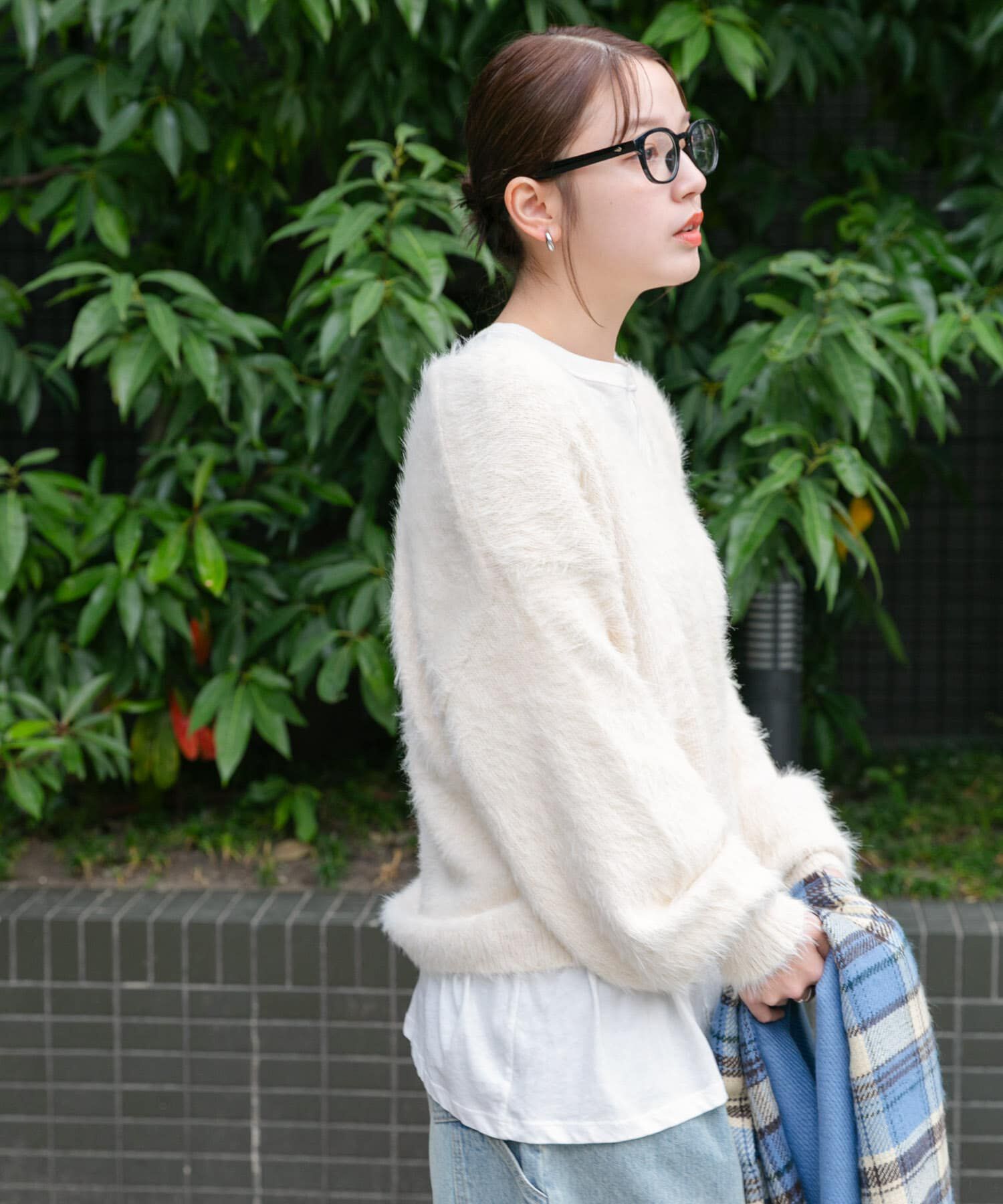  「シャギーVネックニット」|ニット・セーター|